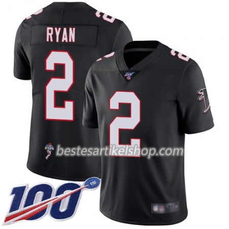 Herren Atlanta Falcons Trikot Matt Ryan 2 Nike Schwarz 100th